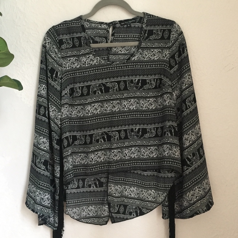 High Low Fringe Top
